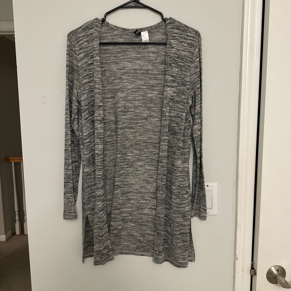 Gray Open-Front Women's Sweater